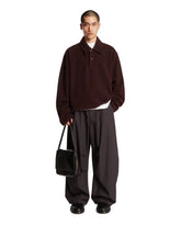 Bordeaux Wool Fleece Polo Sweater | PDP | Antonia