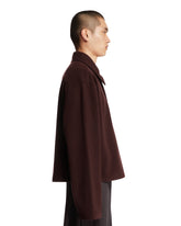 Bordeaux Wool Fleece Polo Sweater | PDP | Antonia
