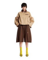 Asymmetric Brown Bermuda Pants | PDP | Antonia