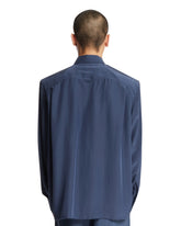 Camicia In Viscosa E Seta Blu | PDP | Antonia