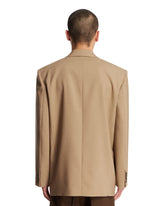Beige Wool And Mohair Canvas Jacket | PDP | Antonia