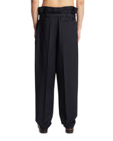 Pantaloni Paperbag In Lana Blu | PDP | Antonia