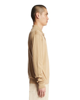 Beige Cotton and Silk Knit Polo | PDP | Antonia