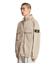 Beige Hooded Windbreaker Jacket | PDP | Antonia