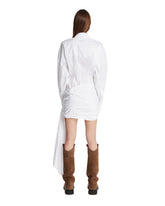 White Draped Shirt Dress | PDP | Antonia