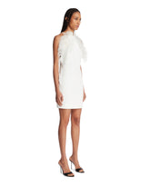 White Feather-Embellished Dress | PDP | Antonia