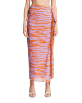 Orange Zebra-Print Long Fringed Pareo - new arrivals women's clothing | PLP | Antonia
