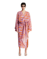 Orange Zebra-Print Long Fringed Pareo - new arrivals women's clothing | PLP | Antonia