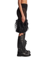 Black Feather Midi Skirt | PDP | Antonia