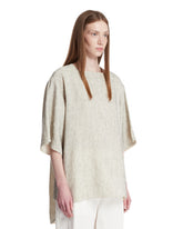 White Linen And Silk T-Shirt | PDP | Antonia