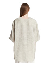White Linen And Silk T-Shirt | PDP | Antonia