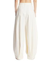 Pantaloni In Cotone E Seta Bianchi | PDP | Antonia