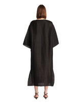 Abito Caftano In Lino e Seta Nero | PDP | Antonia