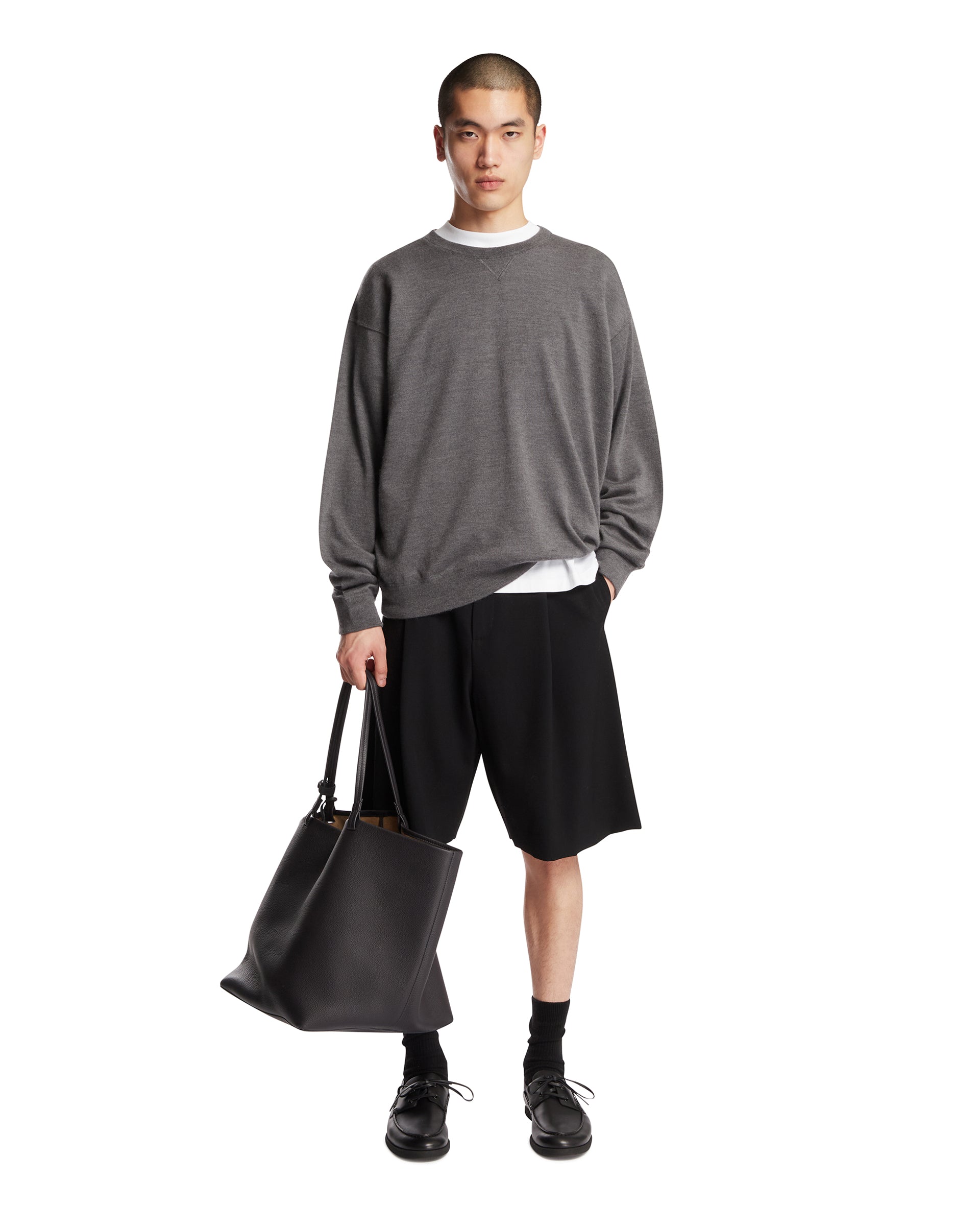 Black Sayed Wool Shorts | THE ROW - Antonia