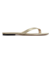Beige Sasha Velvet Flip-Flop Sandals | PDP | Antonia