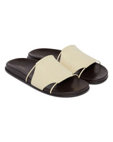 Beige Leather Fussbett Sandals | PDP | Antonia