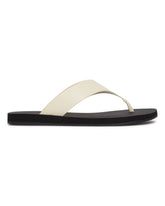 White Leather Flip-Flop Sandals | PDP | Antonia