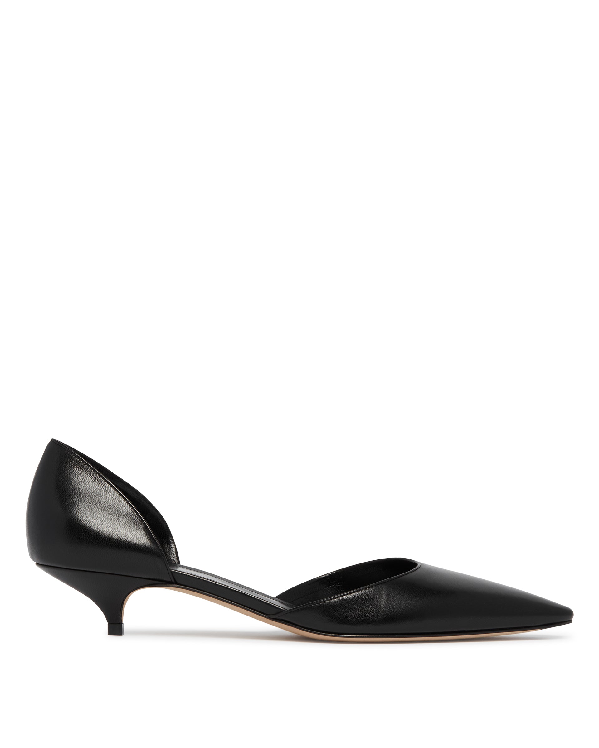 THE ROW ELASTIC KITTEN サテン パンプス 36 Black Liisa Kitten DOrsay Pumps | THE ROW - Antonia
