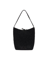 Black Alma Raffia Shoulder Bag | PDP | Antonia