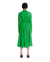 Green Silk Dress with Belt | PDP | Antonia