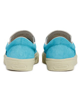 Light Blue Suede Slip-On | PDP | Antonia