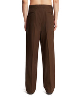 Brown Wool Pleated Trousers | PDP | Antonia