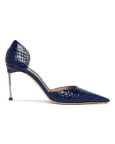 Blue Croco Pumps | PDP | Antonia
