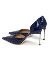 Blue Croco Pumps | PDP | Antonia
