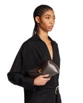 Brown T-Lock Clutch Bag | PDP | Antonia