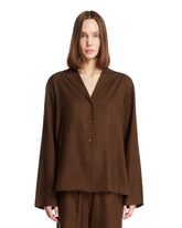 Brown Monogram Wool Top | PDP | Antonia