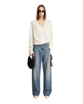 White V-Neck Sweater | PDP | Antonia