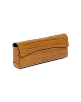 Brown Croco-Embossed Leather Clutch | PDP | Antonia