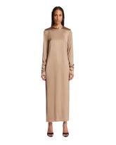 Beige Satin Long Dress | PDP | Antonia