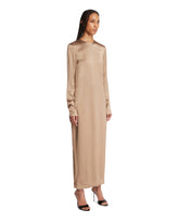Abito Lungo In Satin Beige | PDP | Antonia