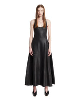 Black Shiny Trapeze Dress | PDP | Antonia