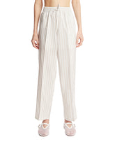 White Julian Trousers In Silk - Women's trousers | PLP | Antonia