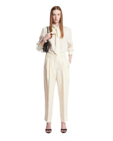 White Diane Linen And Silk Trousers - UMIT BENAN WOMEN | PLP | Antonia