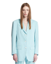 Blue Single-Breasted Blazer - UMIT BENAN WOMEN | PLP | Antonia