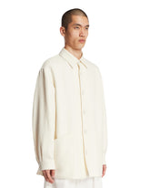 White Wool and Linen Overshirt | PDP | Antonia
