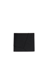 Black Pebble Grain Leather Puzzle Edge Bifold Wallet | PDP | Antonia