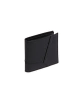 Black Pebble Grain Leather Puzzle Edge Bifold Wallet | PDP | Antonia