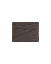 Gray Leather Plain Puzzle Cardholder | PDP | Antonia