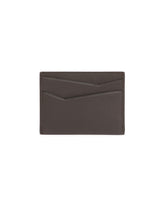 Gray Leather Plain Puzzle Cardholder | PDP | Antonia
