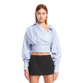 Light Blue Wrapped Shirt - Women's shirts | PLP | dAgency