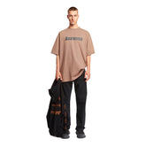 Brown Cotton Caps T-Shirt - Balenciaga men | PLP | dAgency