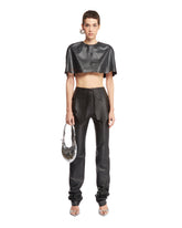 Black Floaty Leather Top - SALE WOMEN CLOTHING | PLP | dAgency