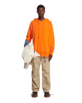 Orange Cotton Hoodie - GREG LAUREN MEN | PLP | dAgency