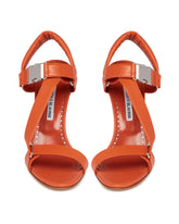 Orange Leather Buckle Sandals | PDP | dAgency