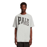 Gray Cotton Logo T-Shirt - PALM ANGELS MEN | PLP | dAgency
