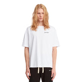 White Cotton Logo T-Shirt - PALM ANGELS MEN | PLP | dAgency